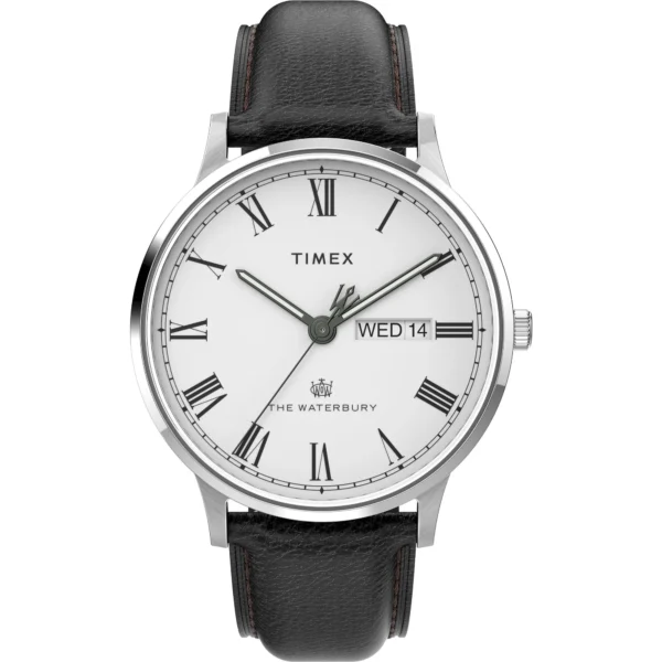 Timex Waterbury Men's Analog Watch – White Round Dial (TW2U88400UJ)